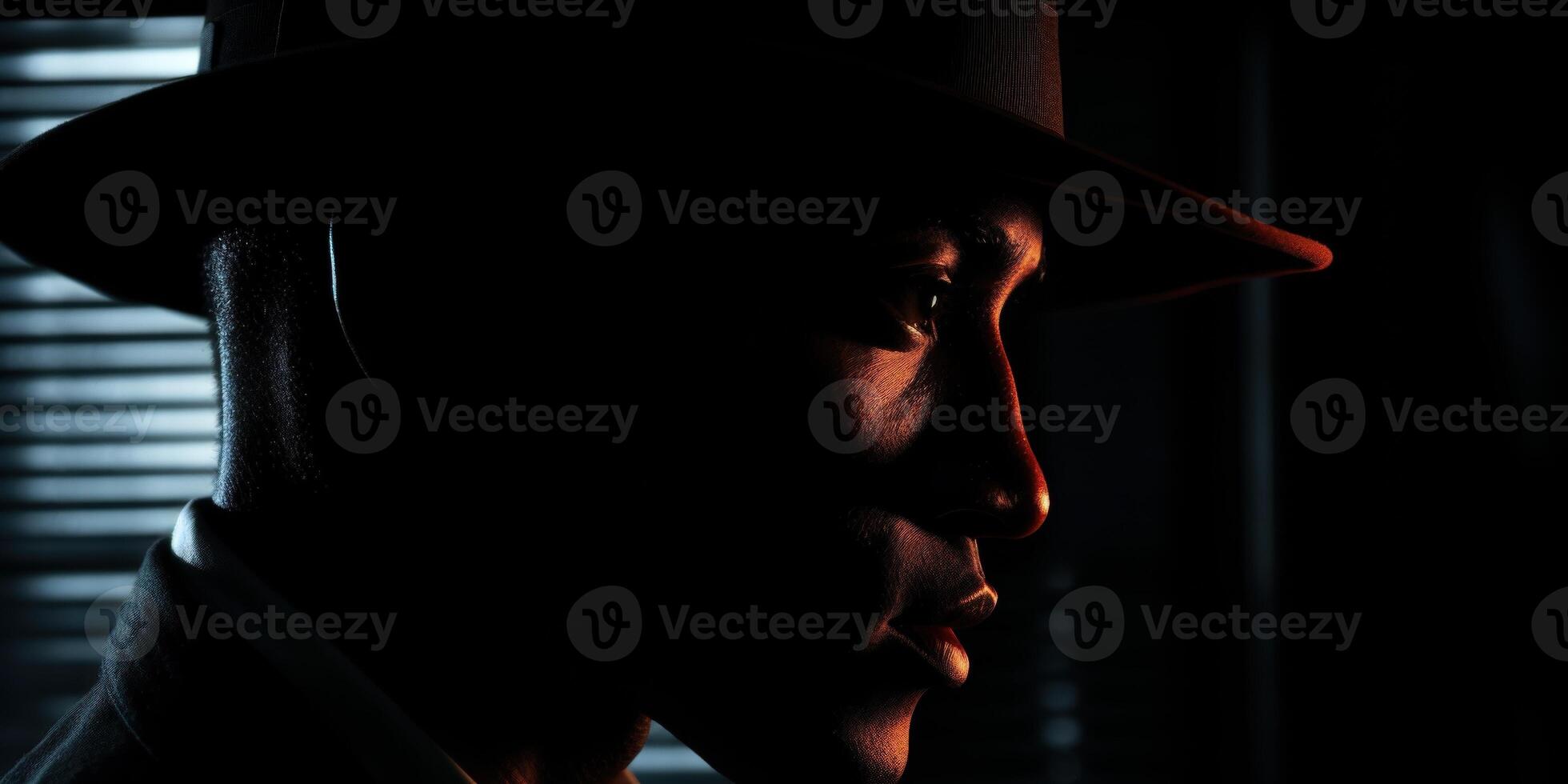 Mysterious figure in the shadows photo