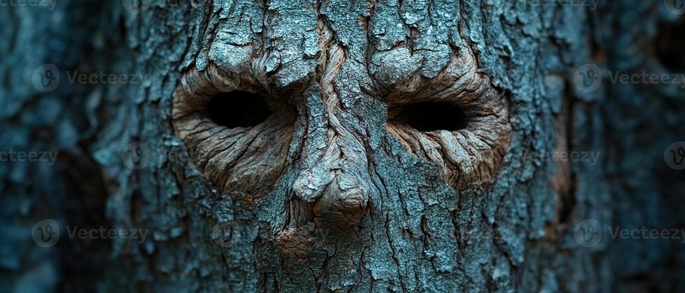 Mysterious face in tree bark photo