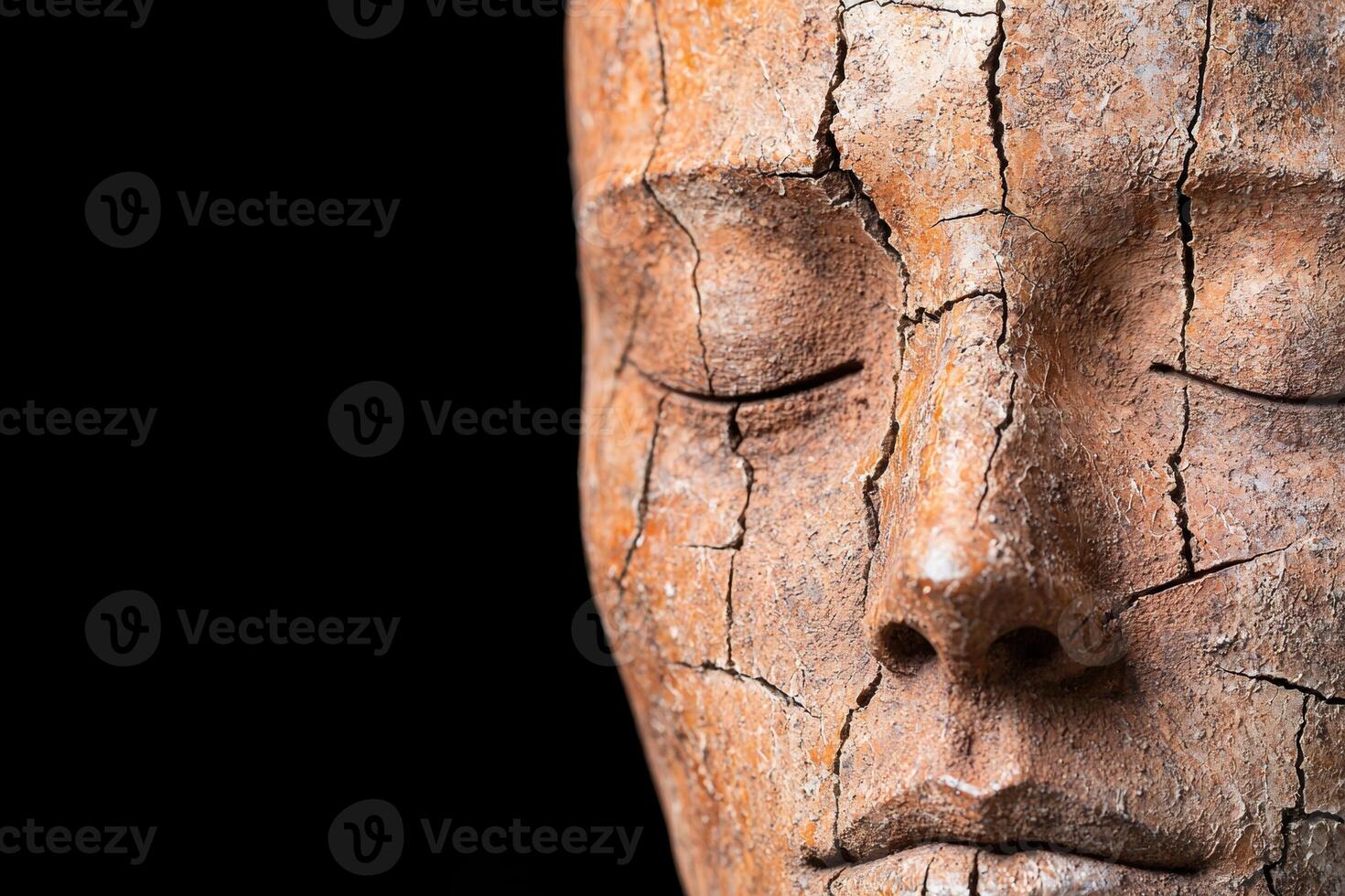 Close up of cracked stone surface photo