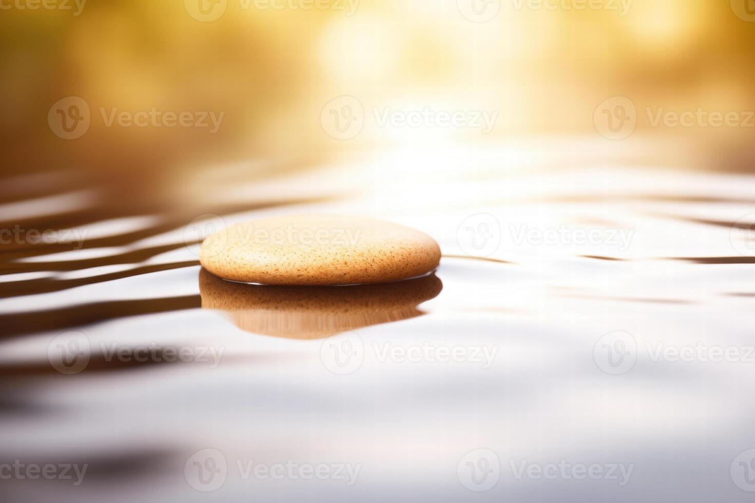 Peaceful stone in tranquil water photo