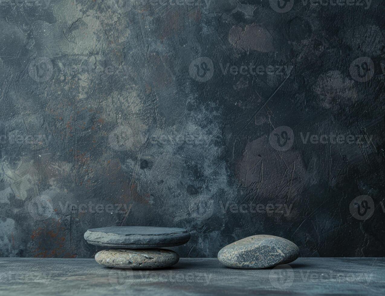 Zen like stones on dark background photo