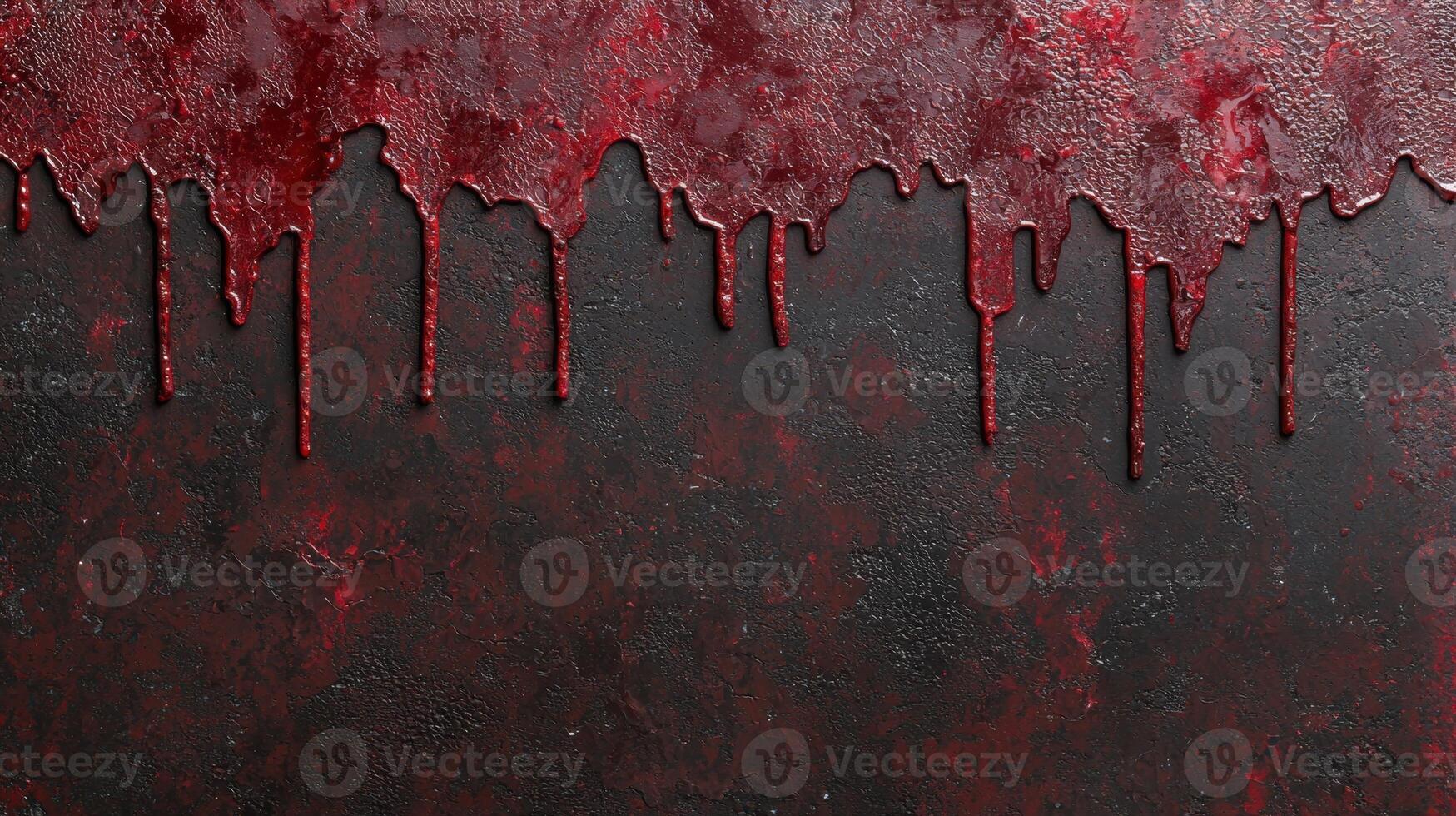 Dripping red paint on dark background photo