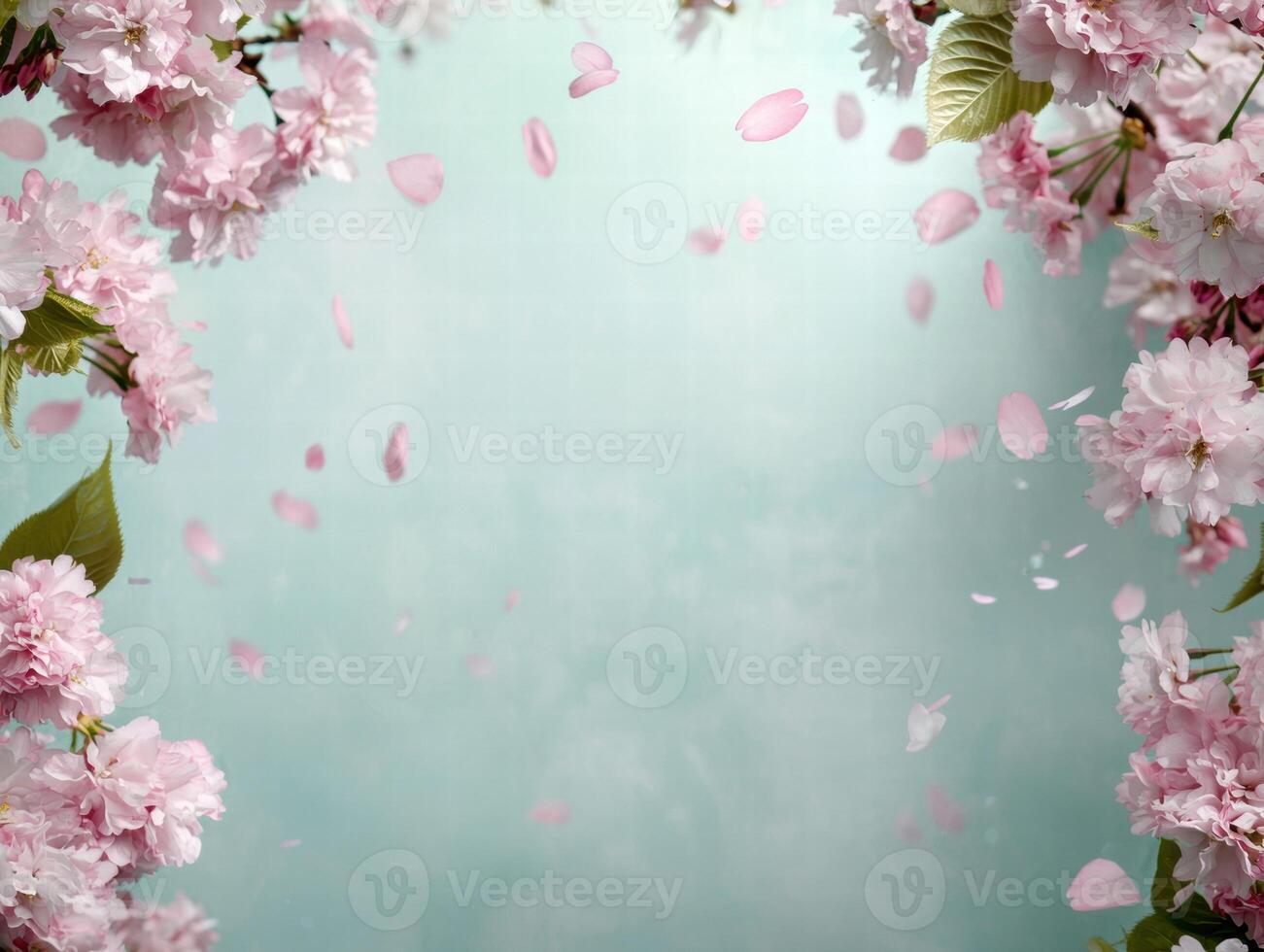 Blooming spring cherry blossom flowers photo