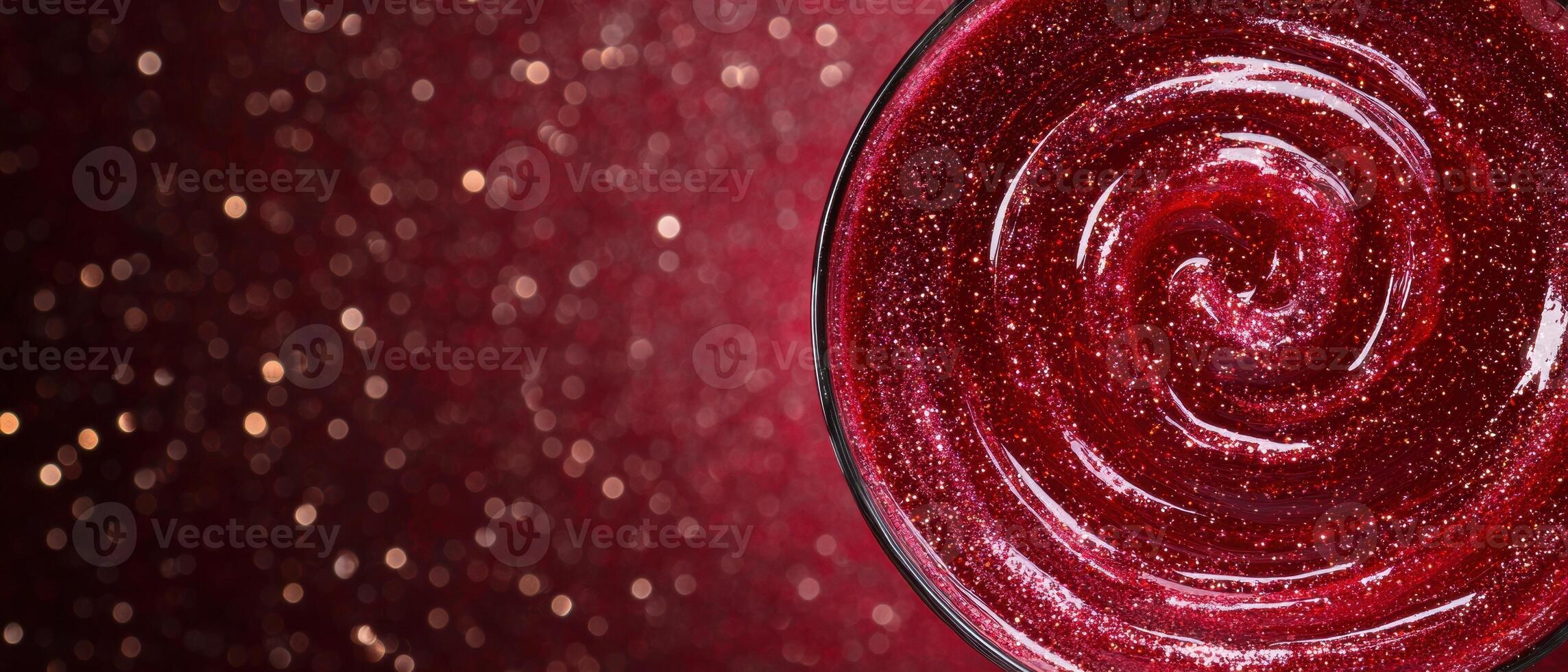 Sparkling red wine or cocktail in glass photo