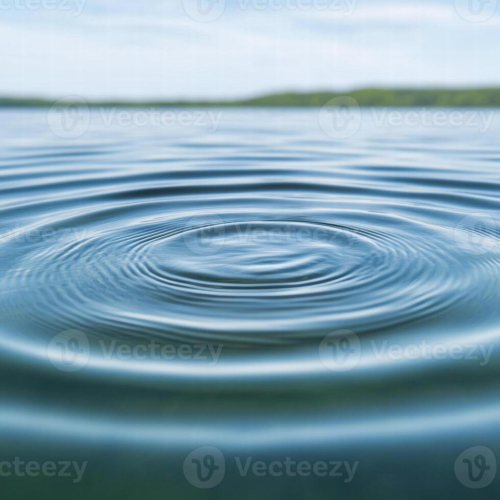 Serene lake with rippling water surface photo