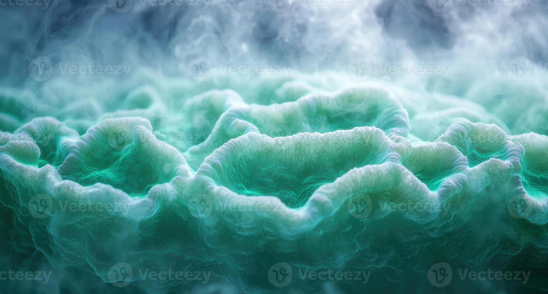 Swirling abstract cloud like formations in shades of turquoise photo