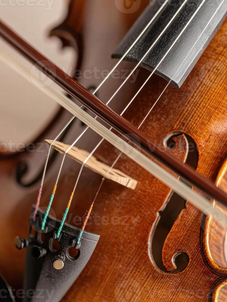 Close up of a beautiful violin photo