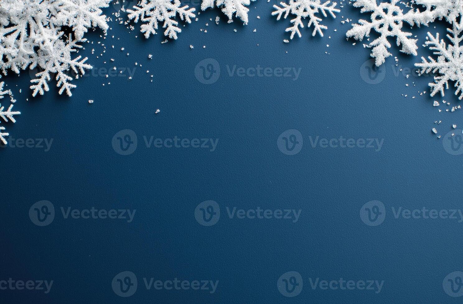 Snowy winter background with copy space photo