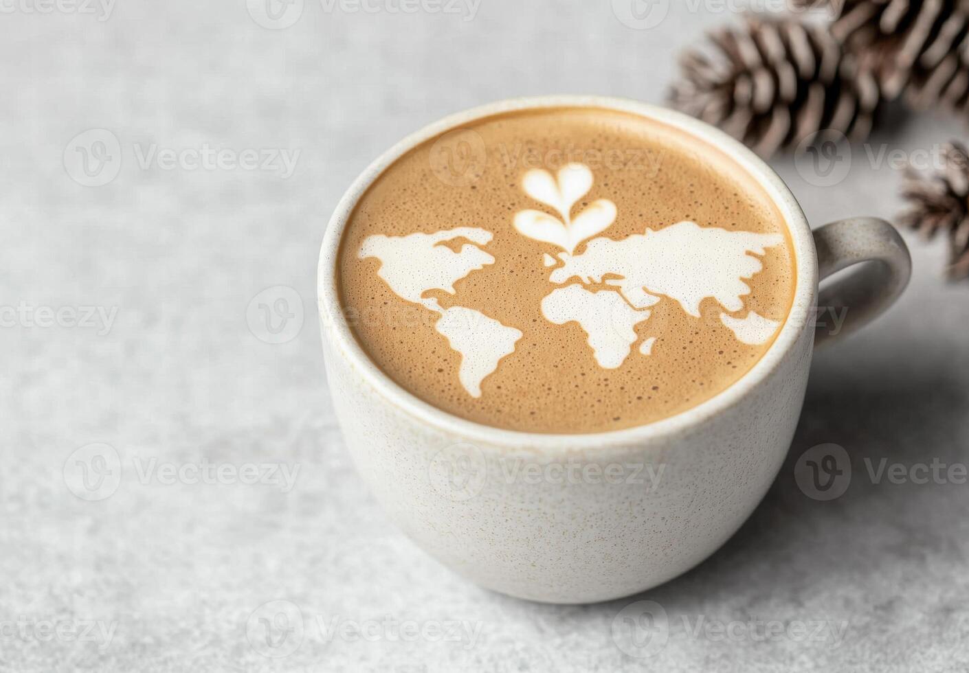 global coffee art design photo