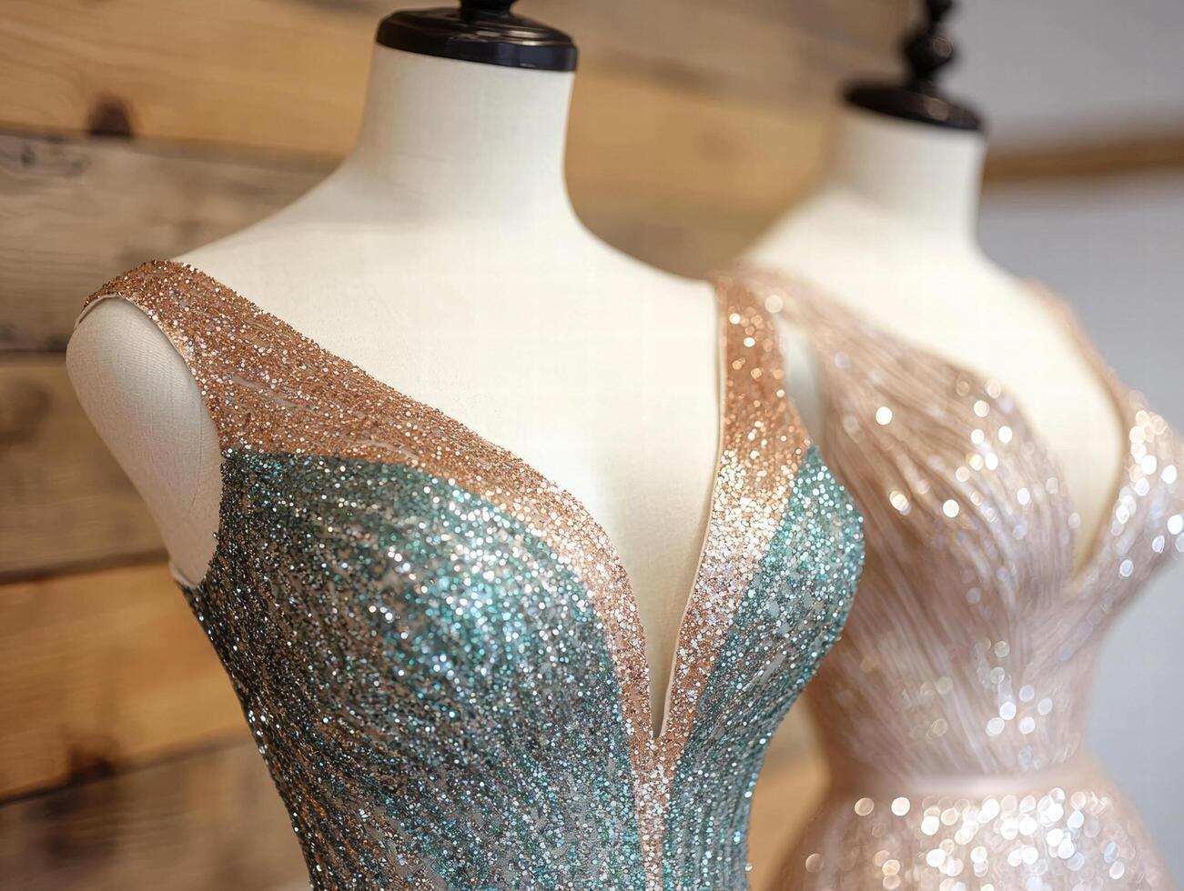 Sparkling sequin dress on mannequin photo