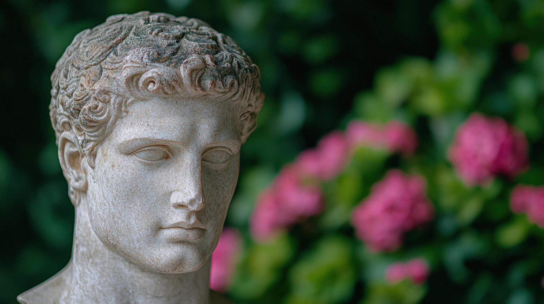 ancient greek statue in garden photo