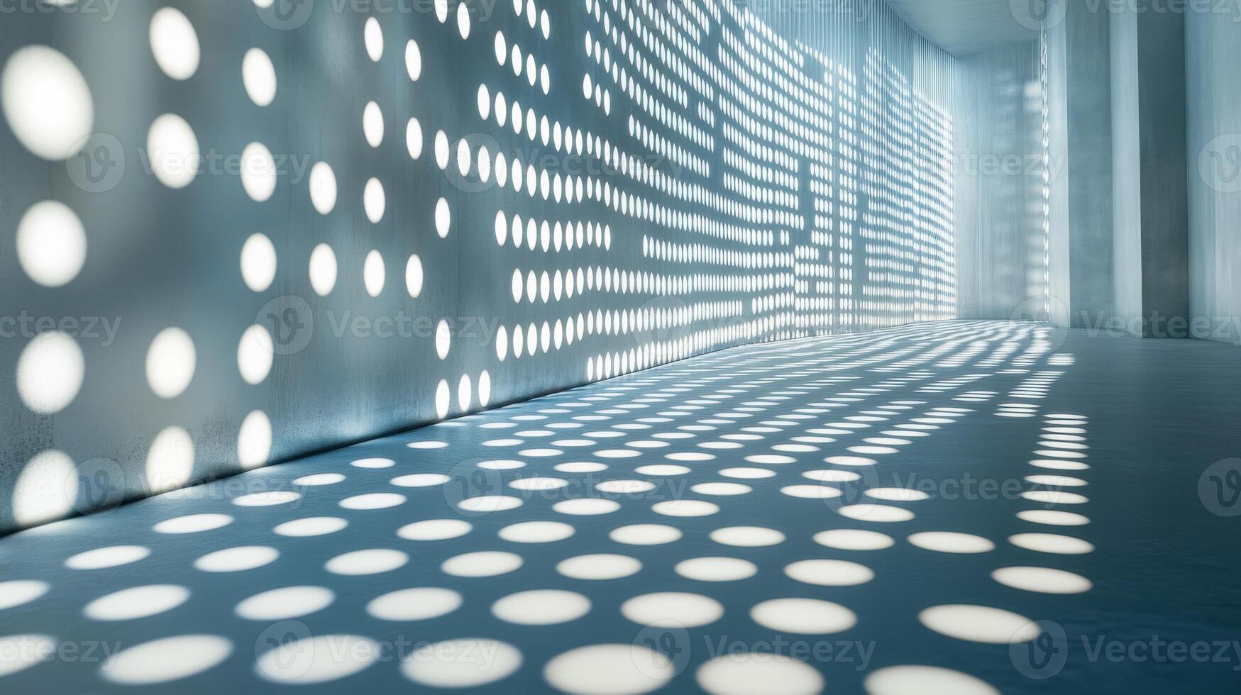 Illuminated panels casting circular patterns, dynamic and artistic light effect. Light shadow 3d pattern photo
