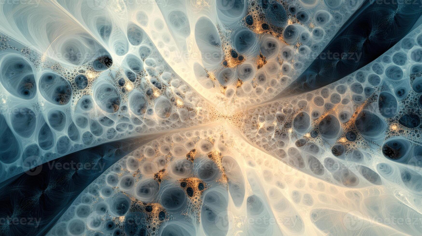 Illuminated fractal patterns with intricate symmetry and layered depth. Light shadow 3d pattern photo