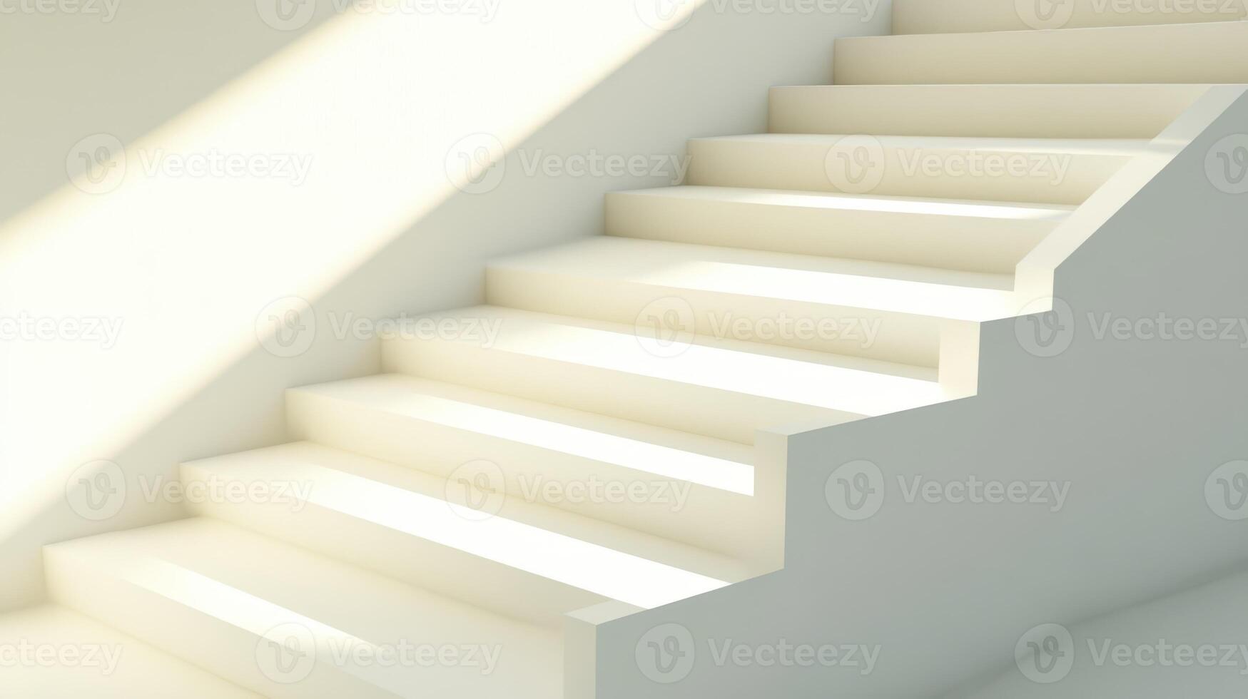 Repetitive shadows on 3D steps, modern and structured visual rhythm. Light shadow 3d pattern photo