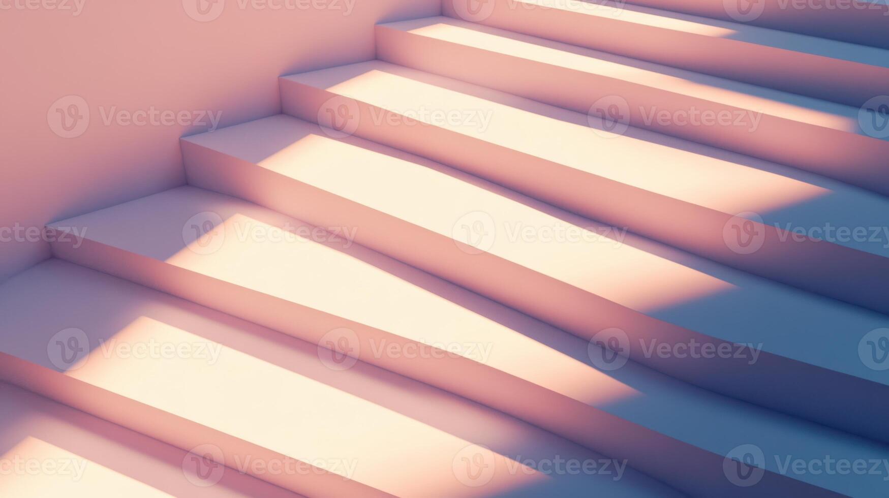 Geometric stair design with light accents, dynamic and minimalist texture. Light shadow 3d pattern photo