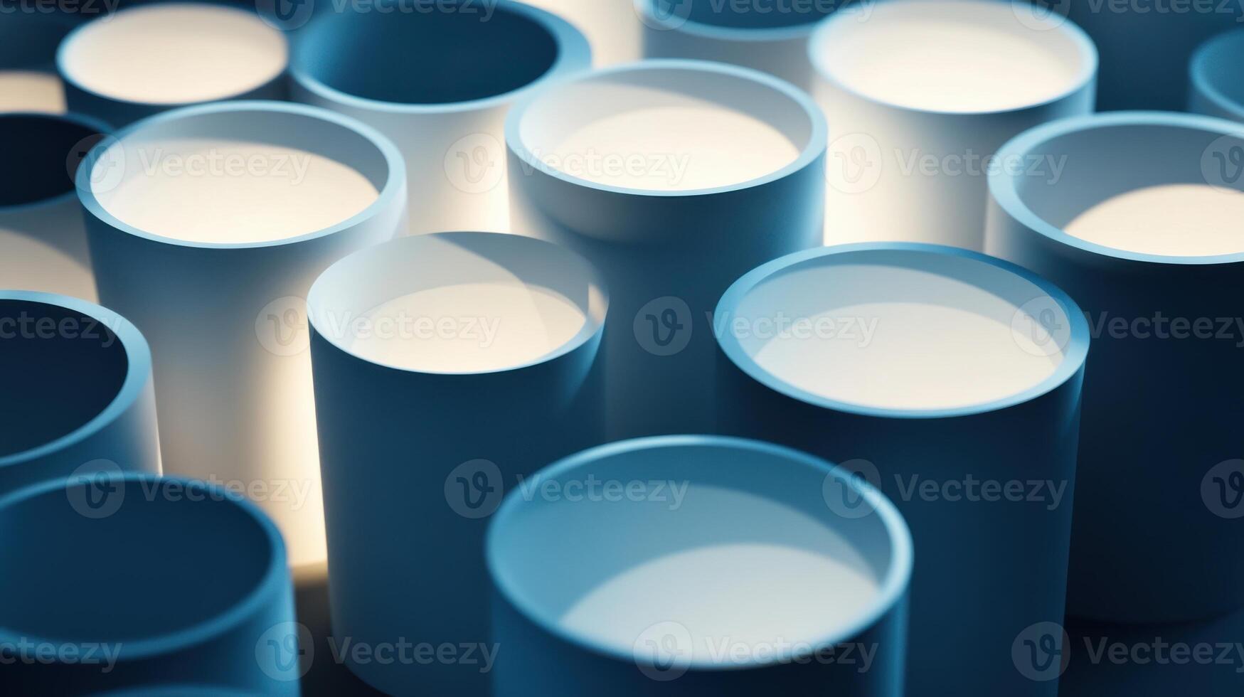 Stacked circles casting shadows, minimalist and geometric depth design. Light shadow 3d pattern photo