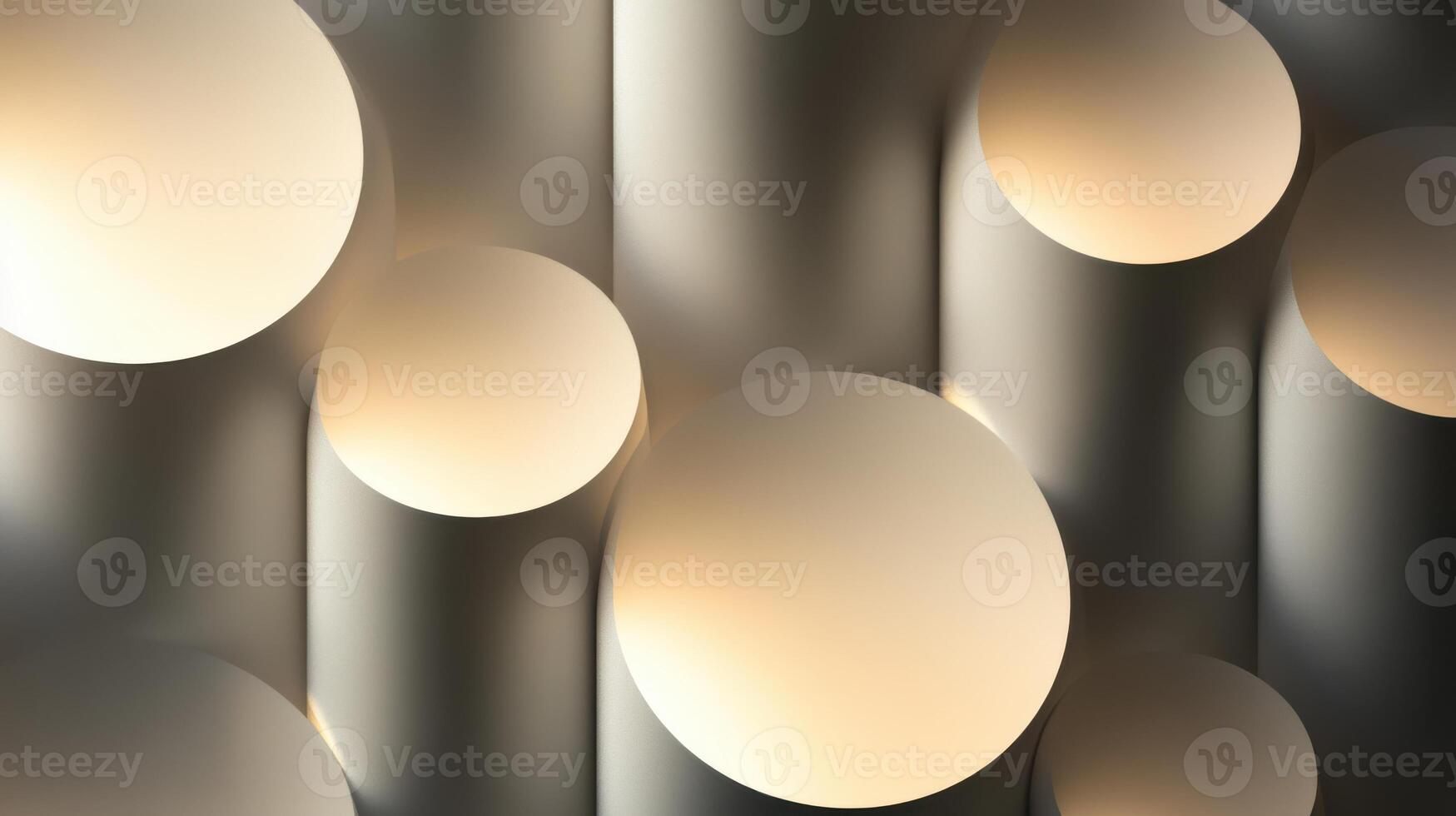 Cylindrical shapes with side lighting, creating concentric shadows and depth. Light shadow 3d pattern photo