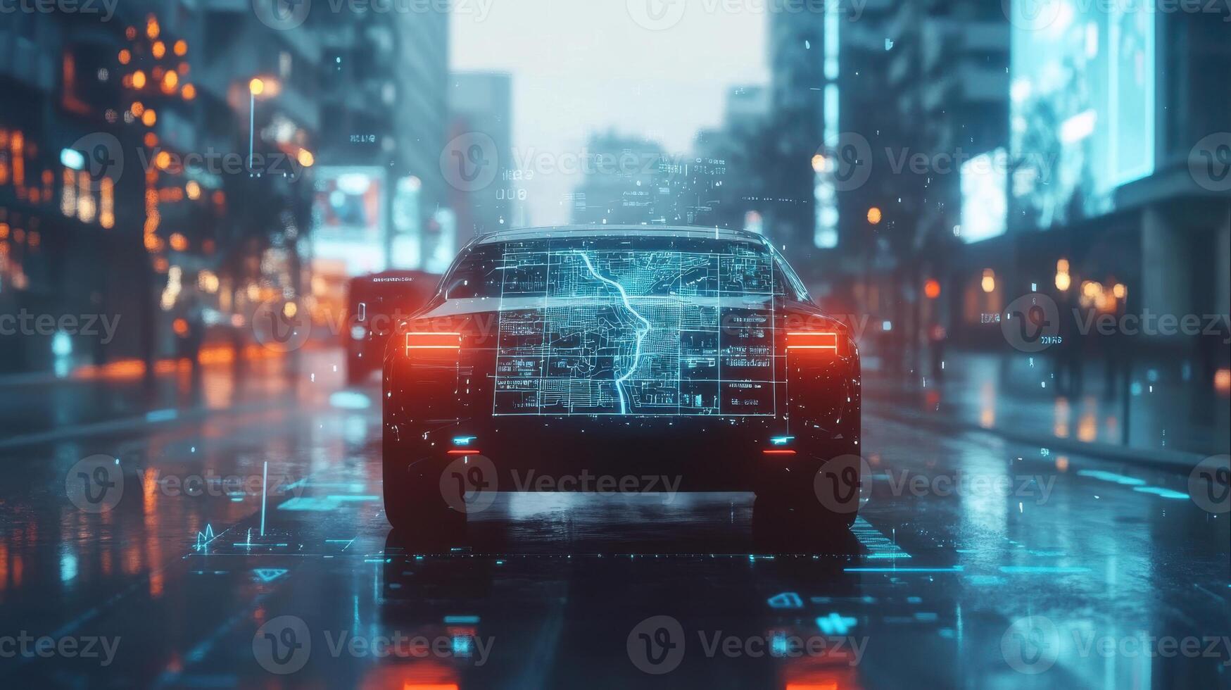 Robotic car with advanced HUD, seamless integration of digital navigation. Robotic cars photo