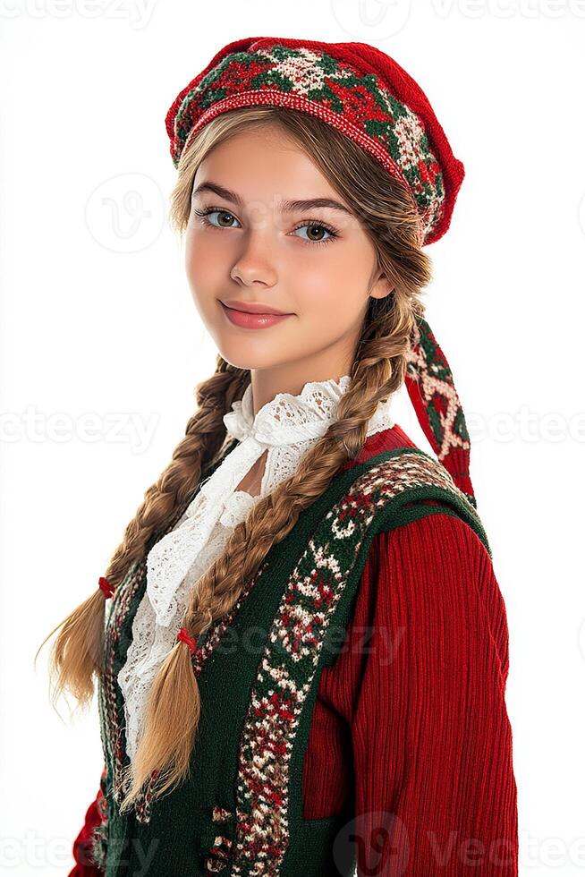 A young girl in traditional clothing photo
