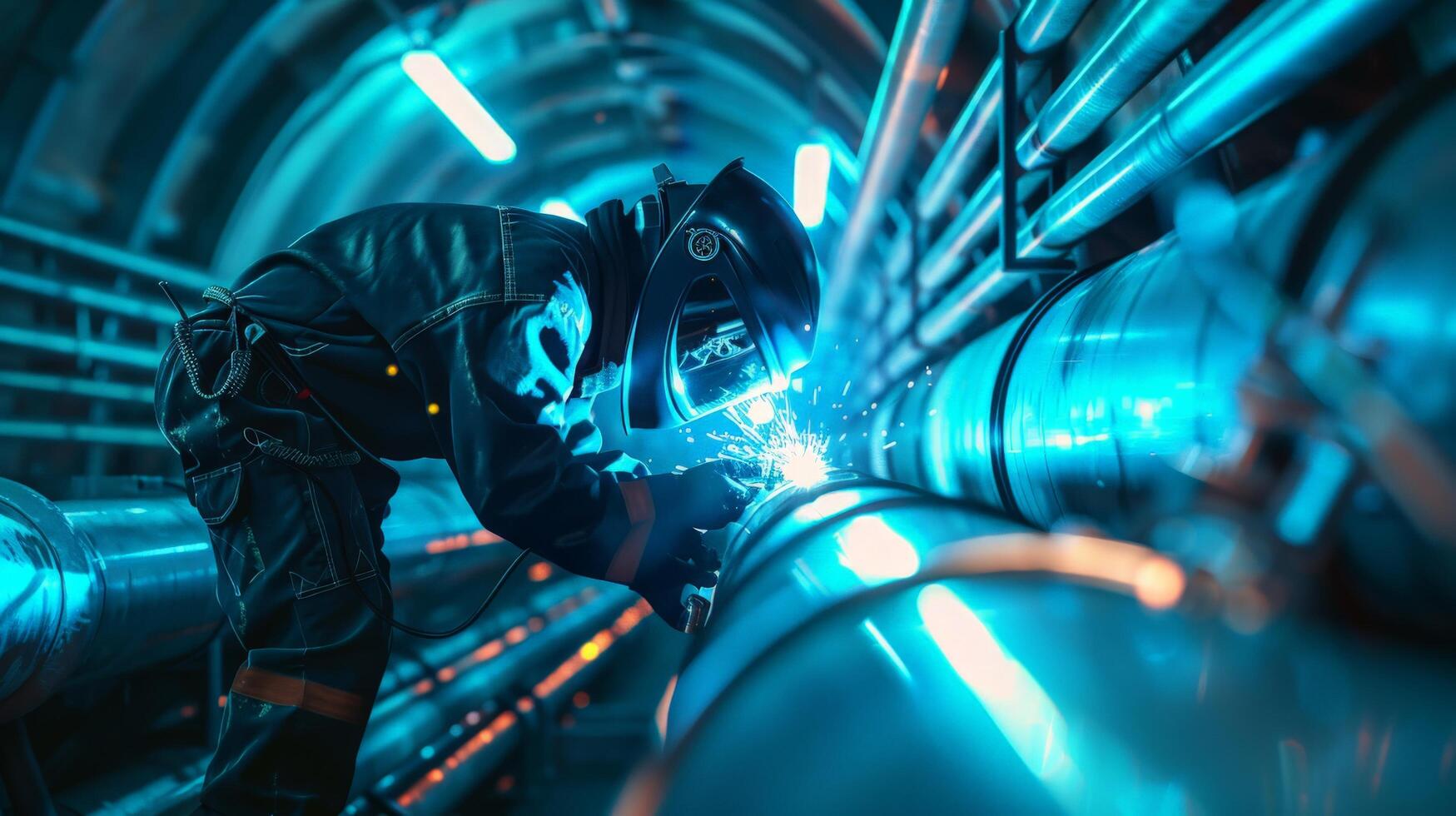 welder working in shipyard photo