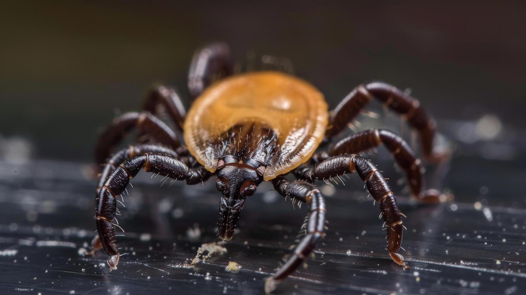 A macro shot of a deer tick, a common carrier of Lyme disease photo
