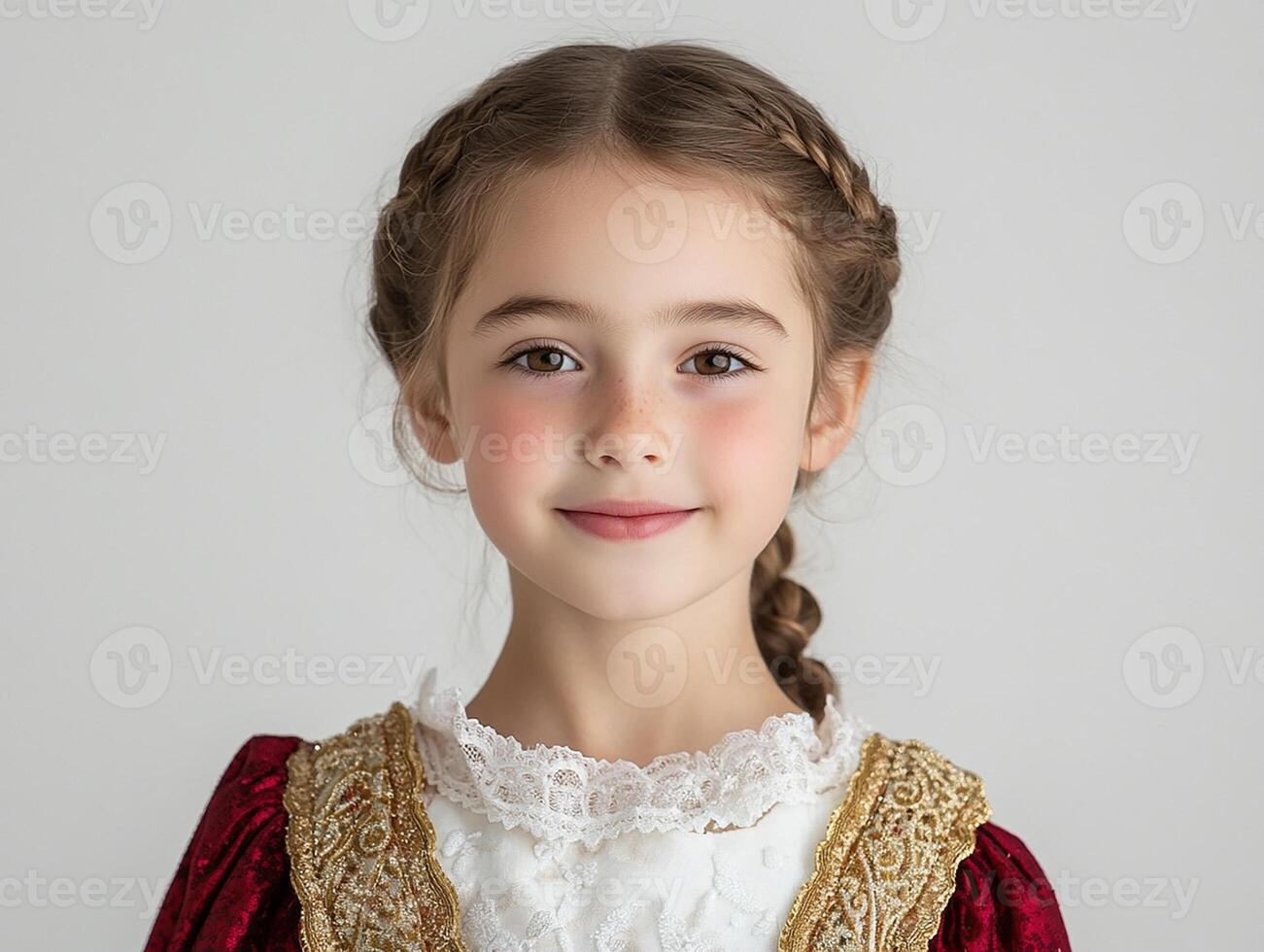 A little girl in a medieval costume photo