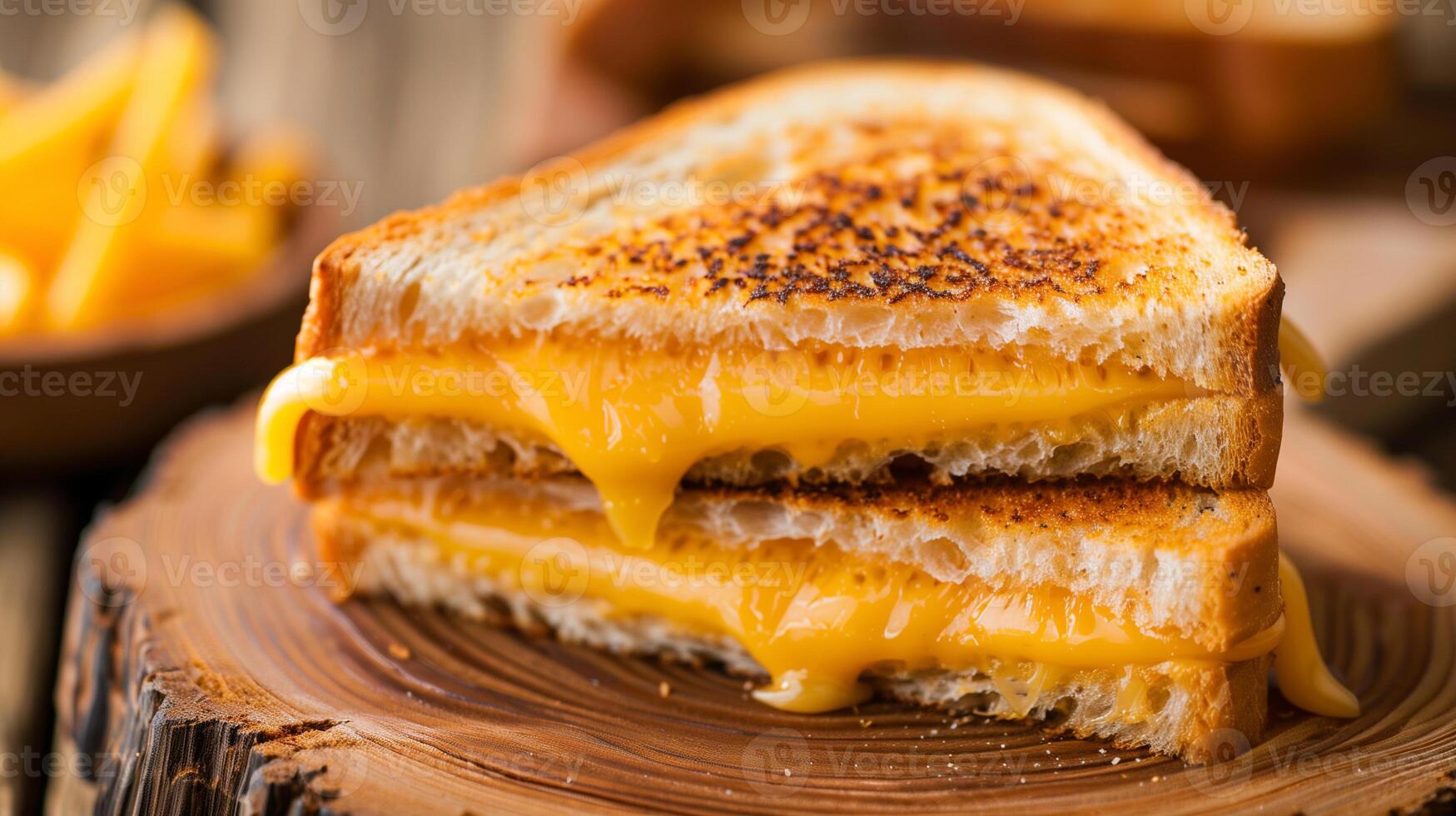 Classic grilled cheese sandwich with toasted bread and melted cheddar cheese, photography photo