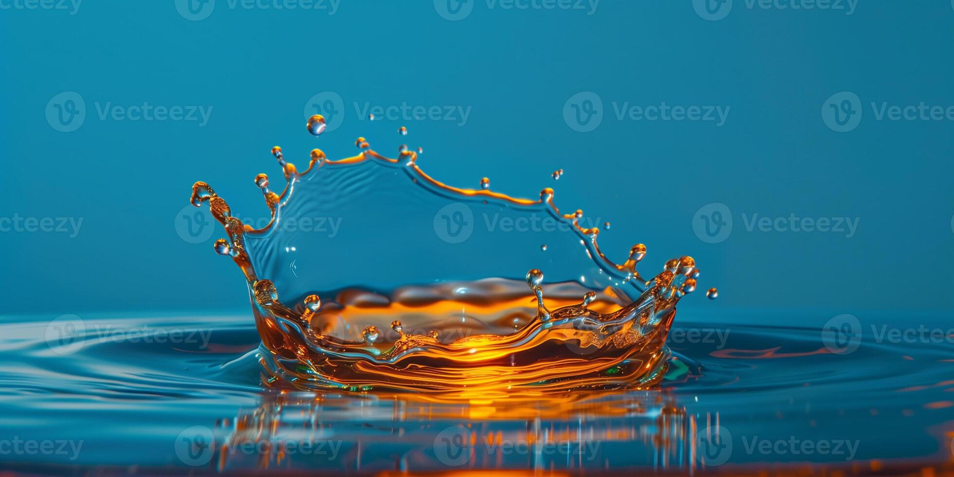 High-speed photograph of droplet impacting surface capturing splash formation and fluid motion dynamics, photography photo
