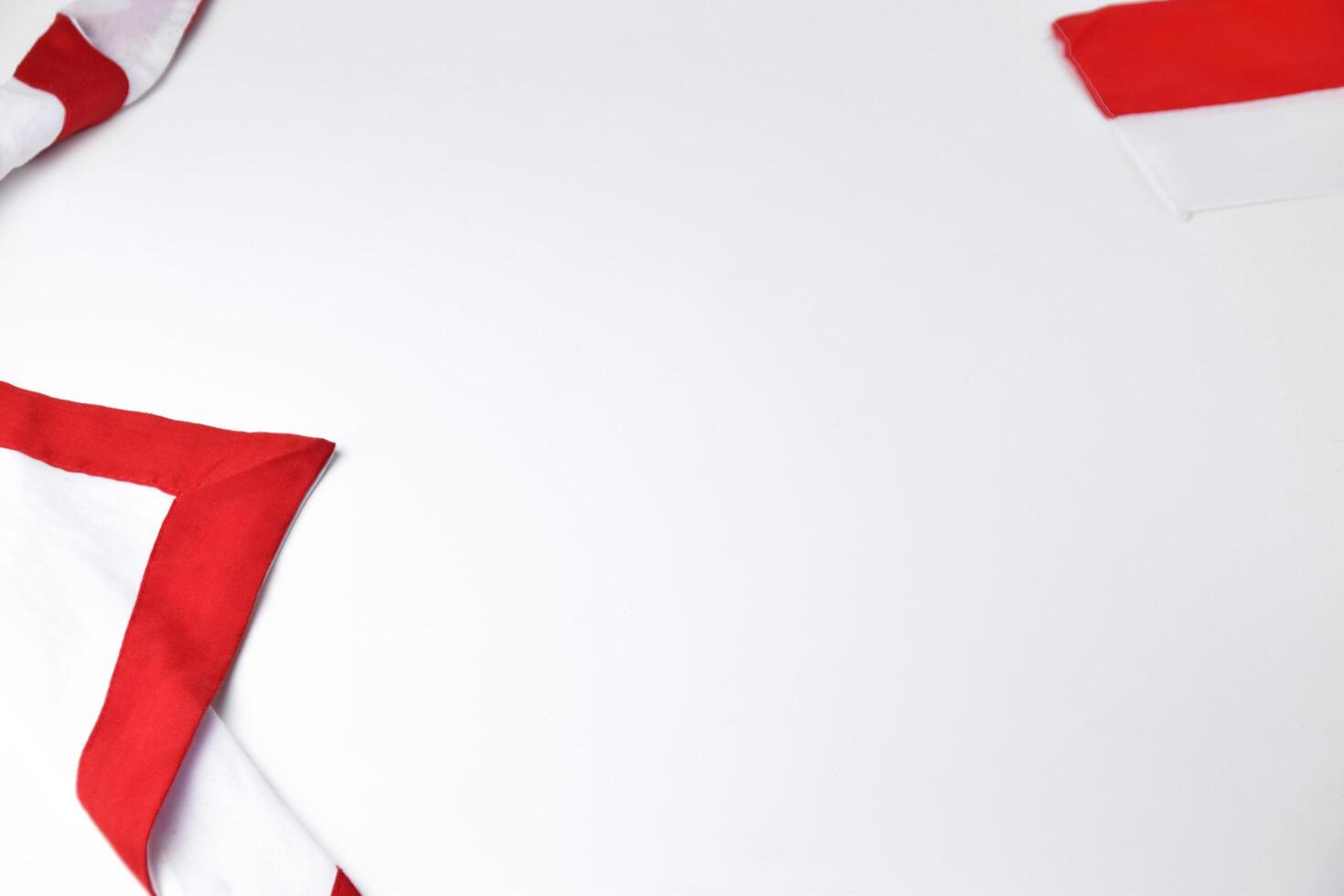 Flags and ornaments in the red and white colors on a white isolated background photo