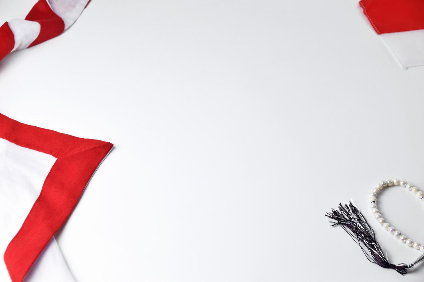 Flags and ornaments in the red and white colors on a white isolated background photo