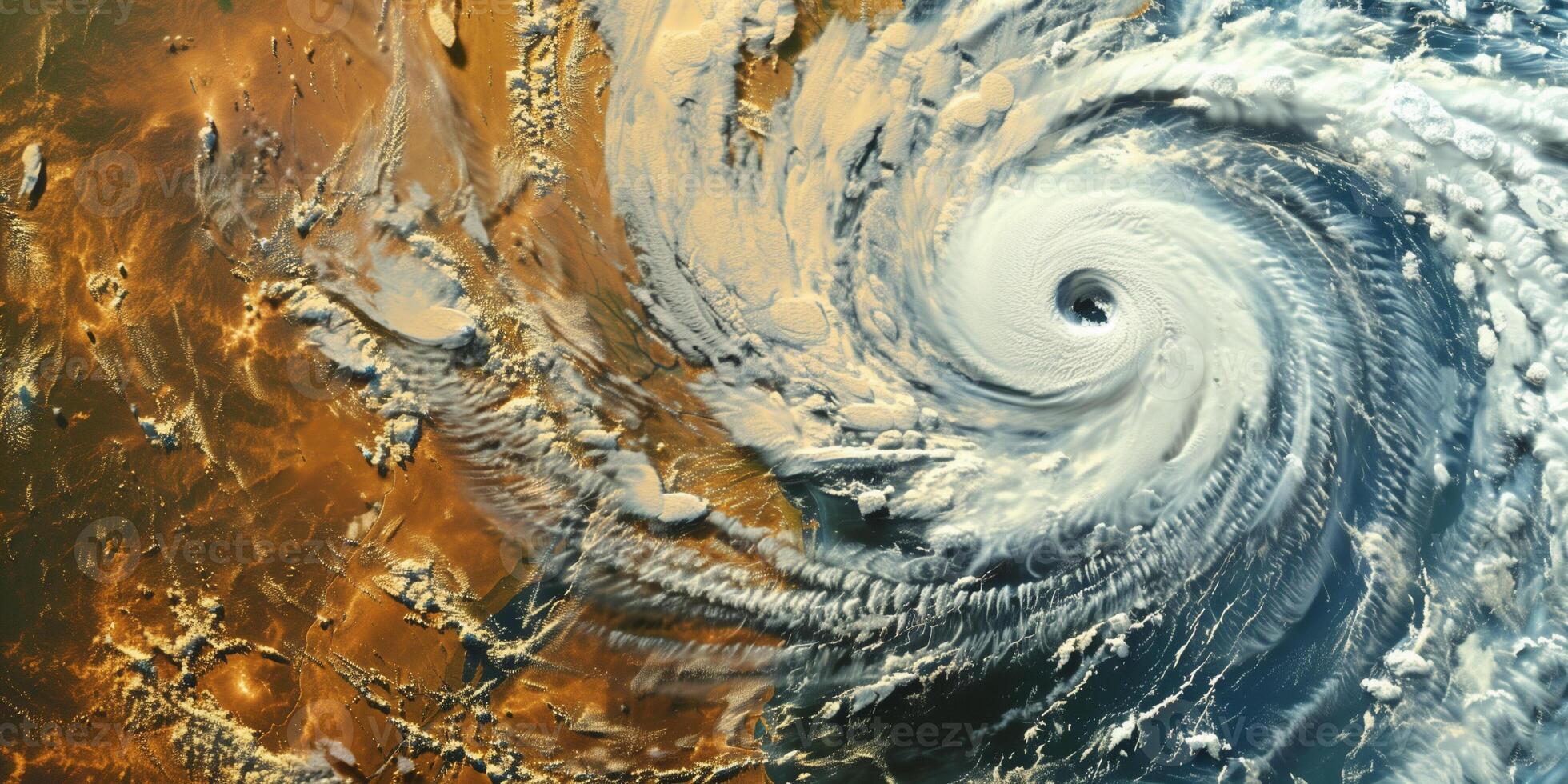Satellite image of a hurricane showing eye, spiral bands, and overall storm structure, photo
