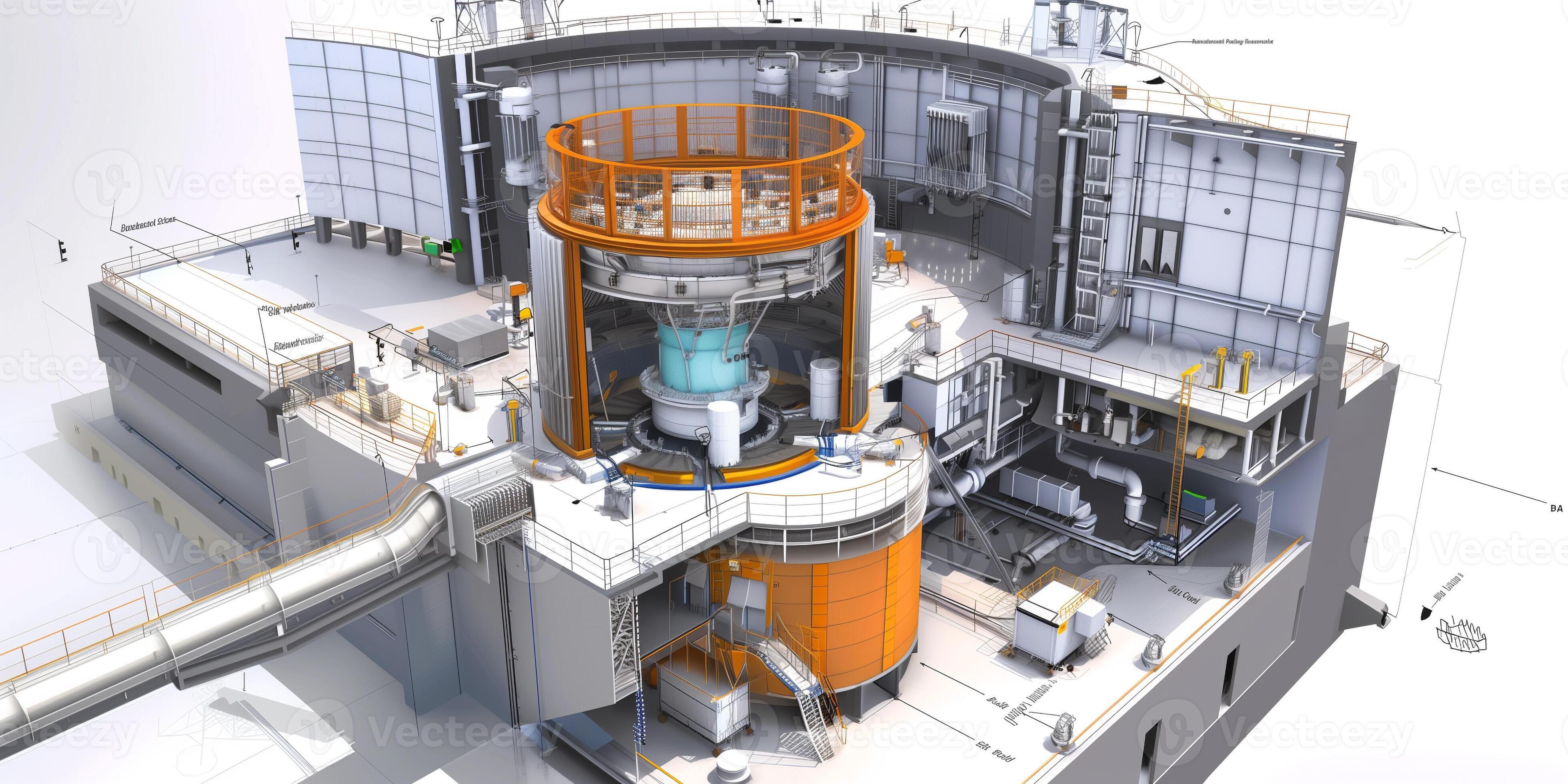 Schematic diagram of nuclear reactor showing core, control rods ...