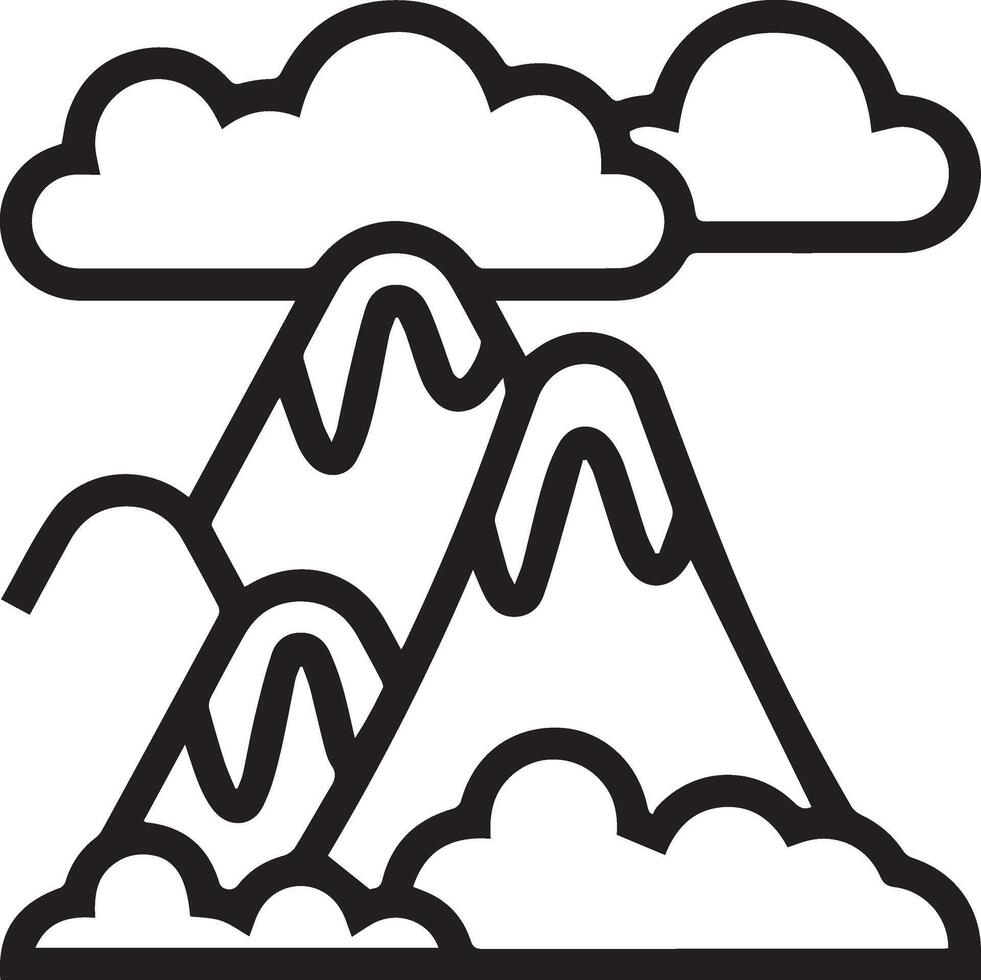 Mountains and clouds icon illustration vector