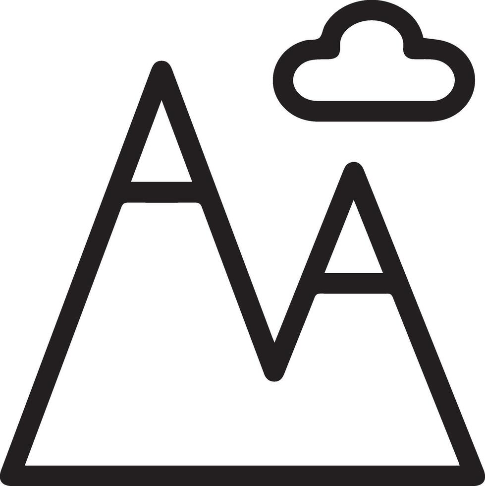 A mountain with clouds and a cloud vector
