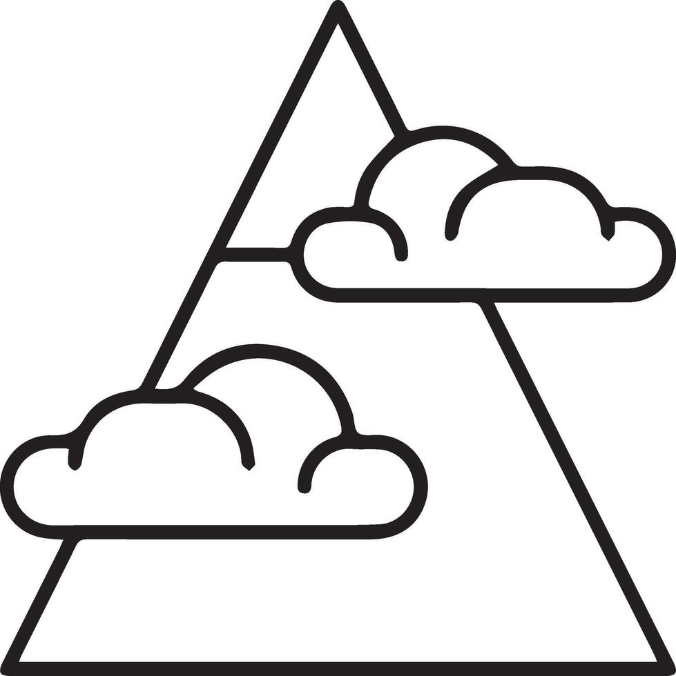 Clouds and mountain icon illustration vector