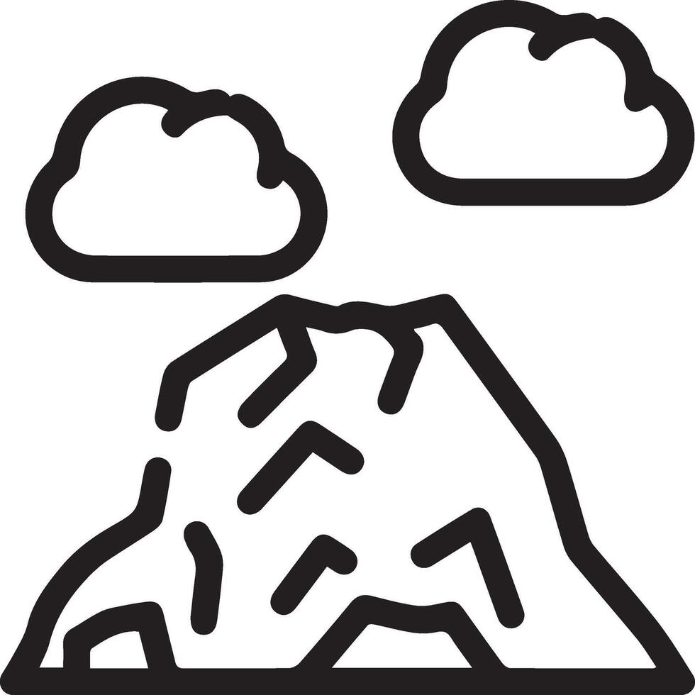 A mountain with clouds and a mountain in the background vector