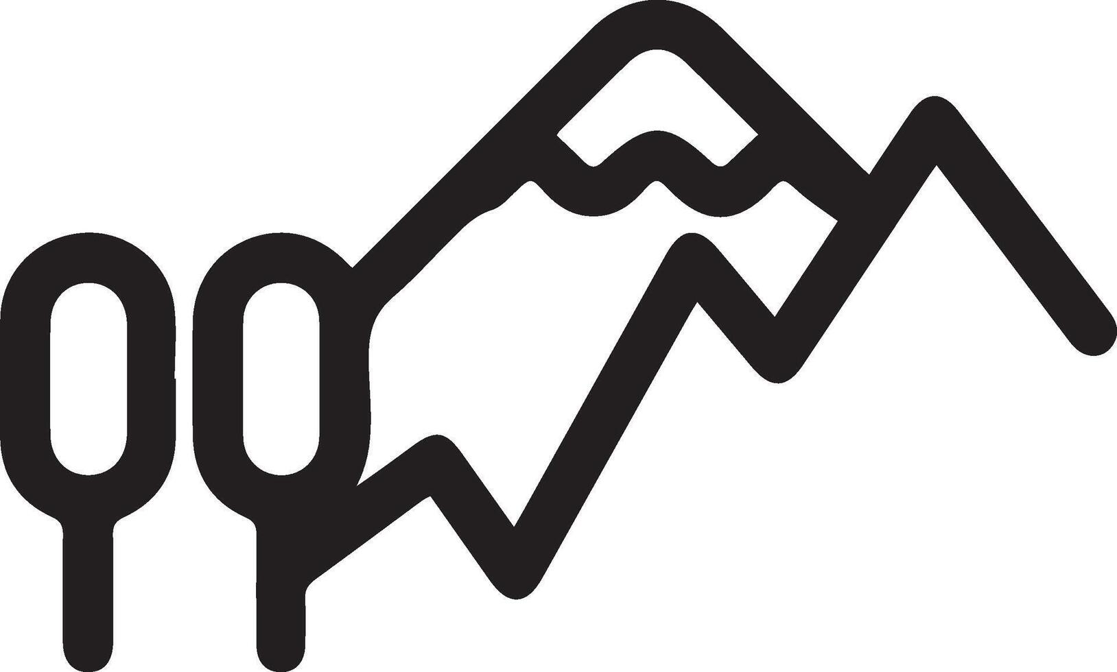 A black and white logo of a mountain range vector