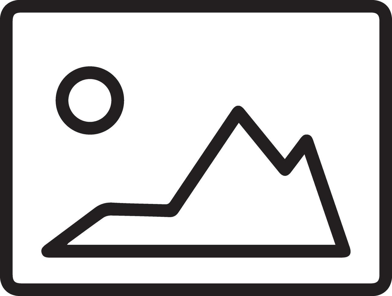 A black and white image of a mountain with a sun vector