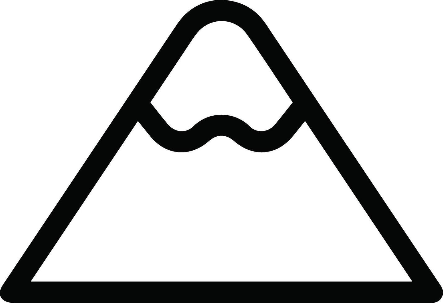 A triangle with a mountain on it vector