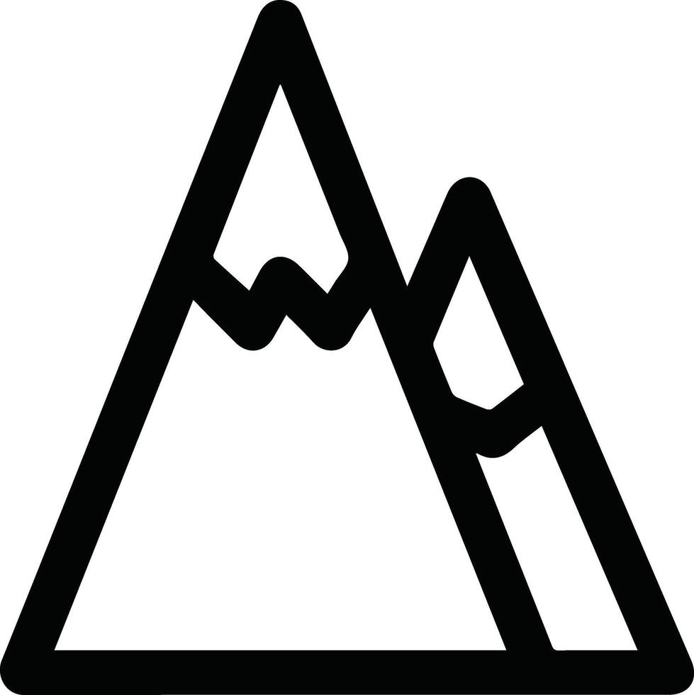 A black and white mountain icon vector