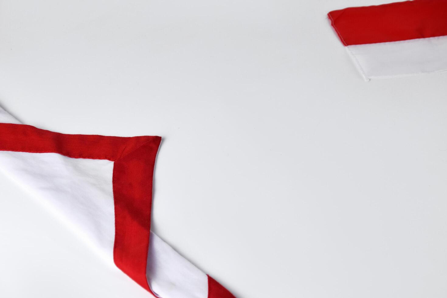 Flags and ornaments in the red and white colors on a white isolated background photo