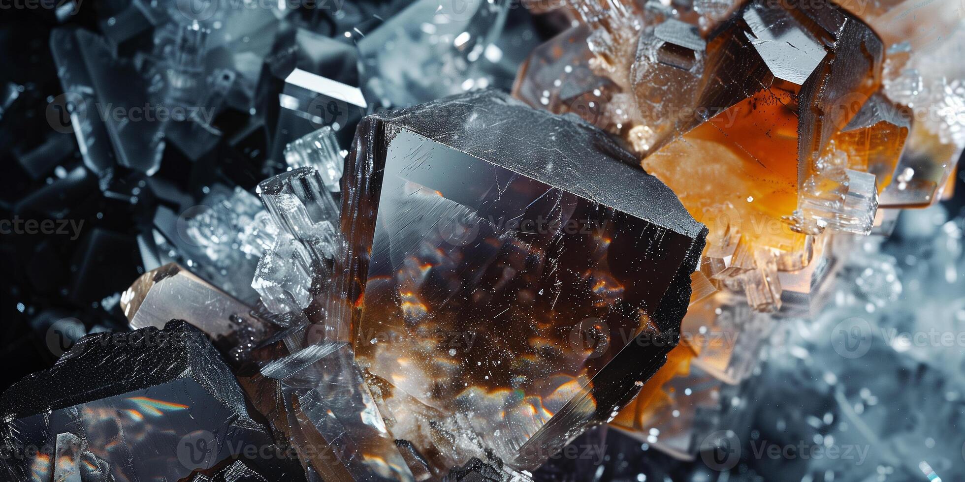 X-ray image of mineral sample revealing internal crystal structure and inclusions or defects, photorealistic photo