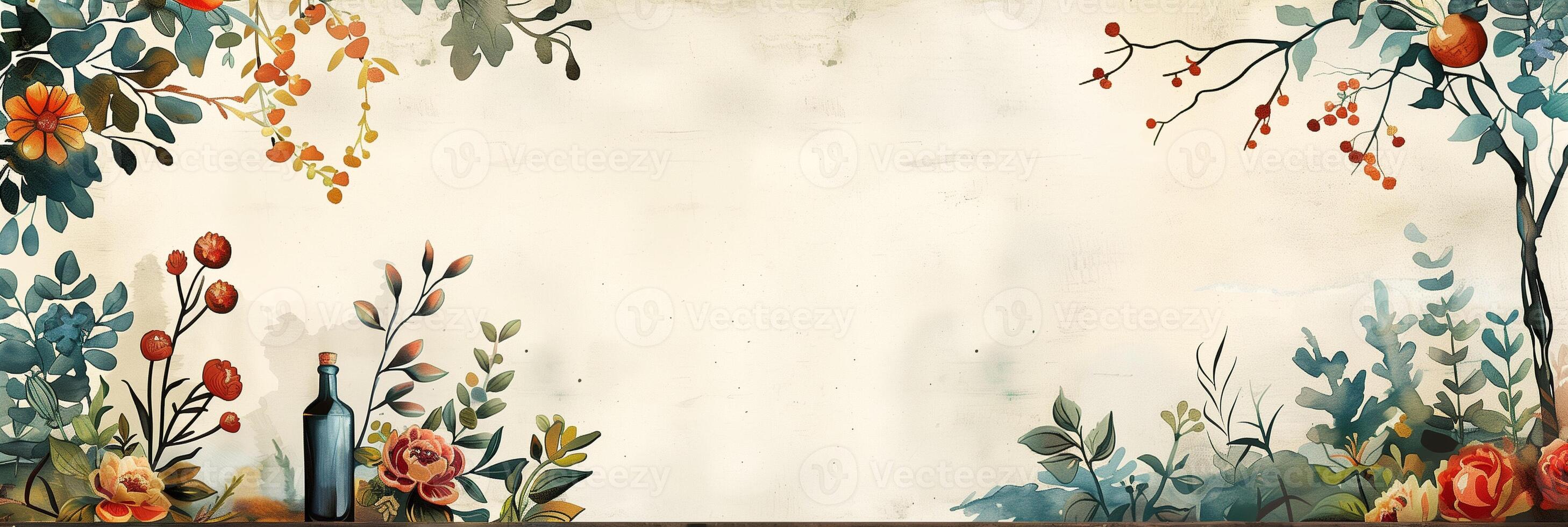 Vintage table card design on a white background, photo