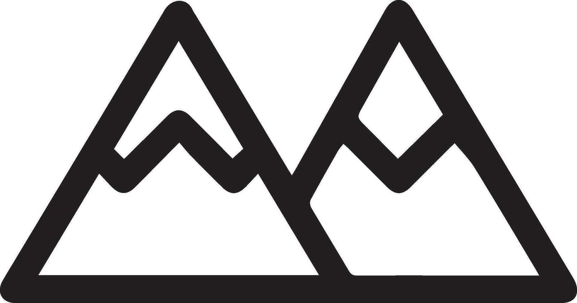 A black and white mountain icon vector