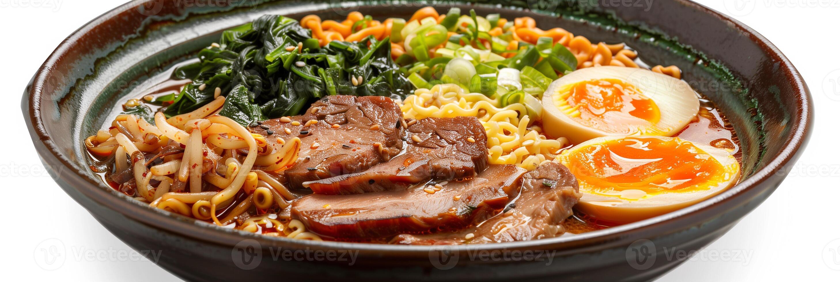 High-resolution photo of ramen on a white isolated background, photo
