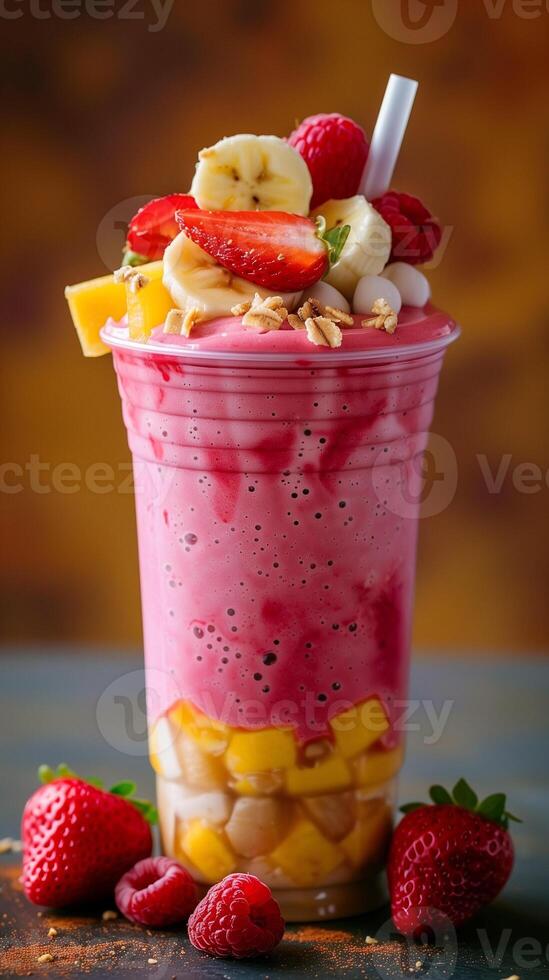 Menu with smoothies, creative layout, picture photo