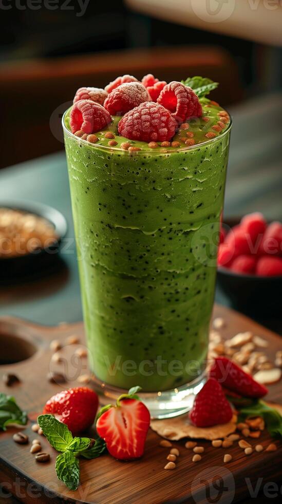 Menu with smoothies, creative layout, photo