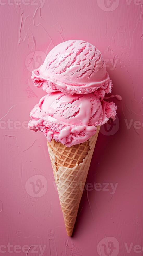 Ice cream, summer vibes, plain background, picture photo
