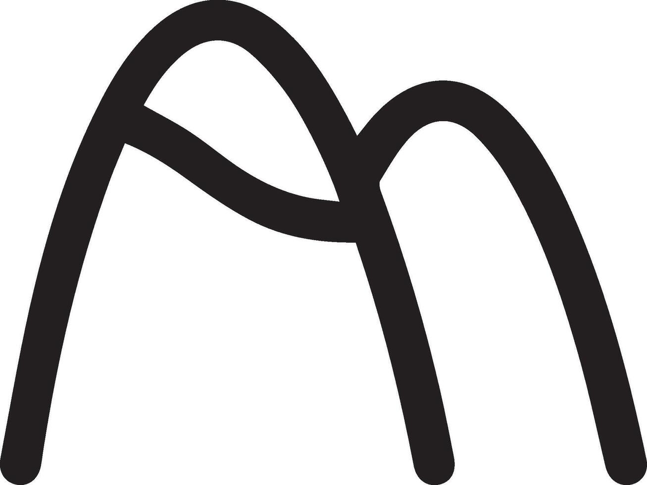 A black and white logo of a mountain vector