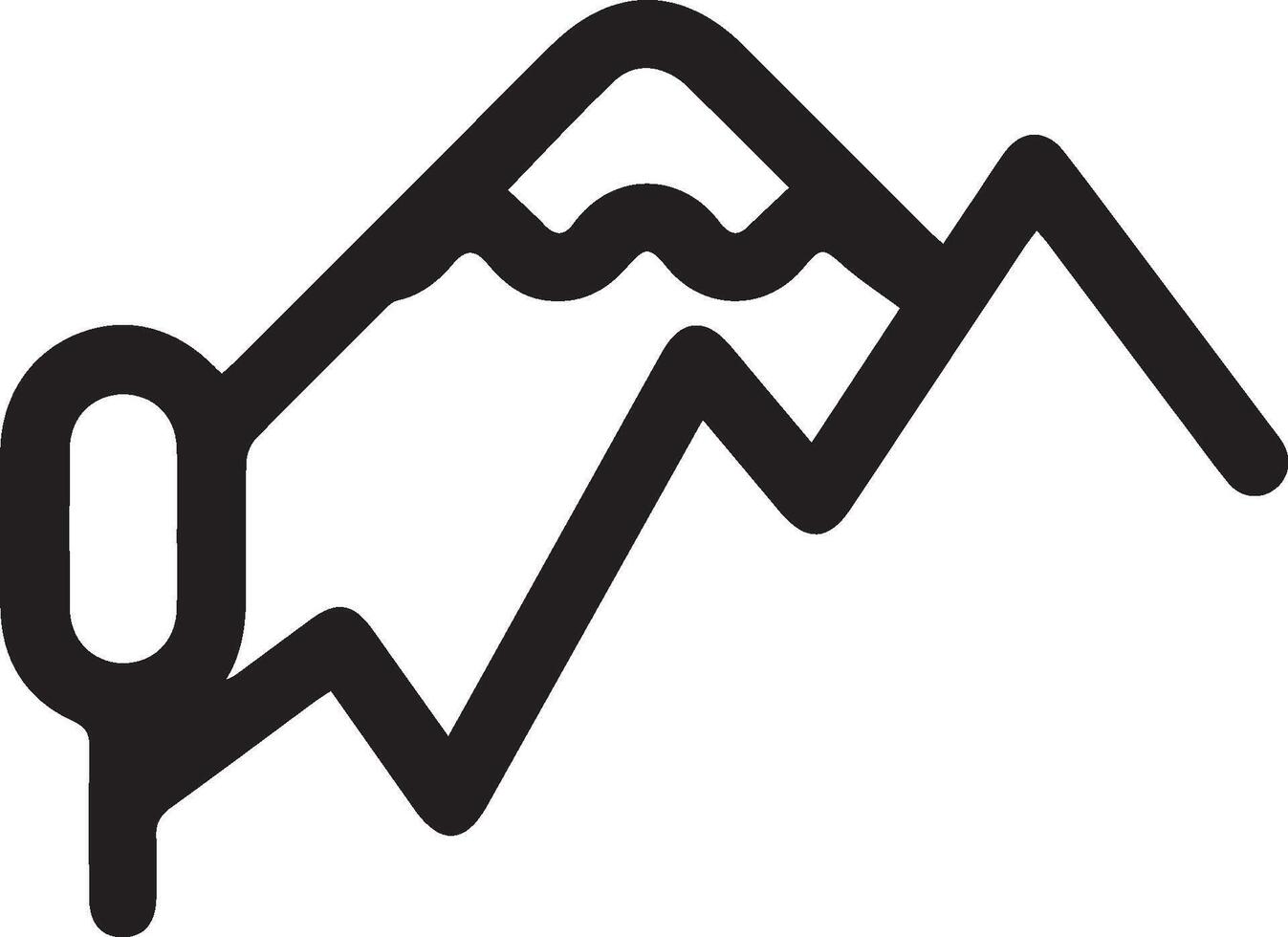 A black and white mountain icon vector